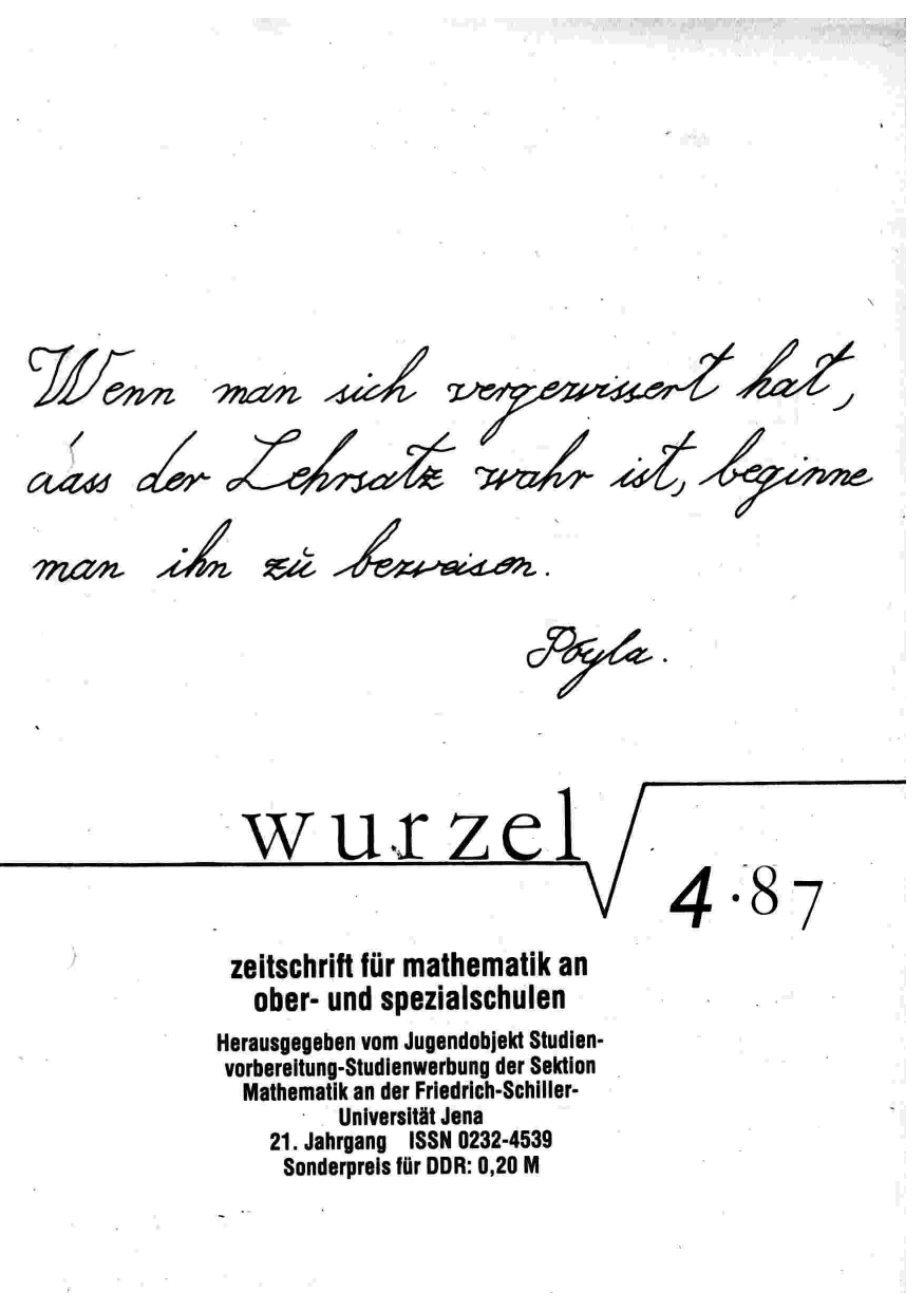 Die Wurzel April 1987