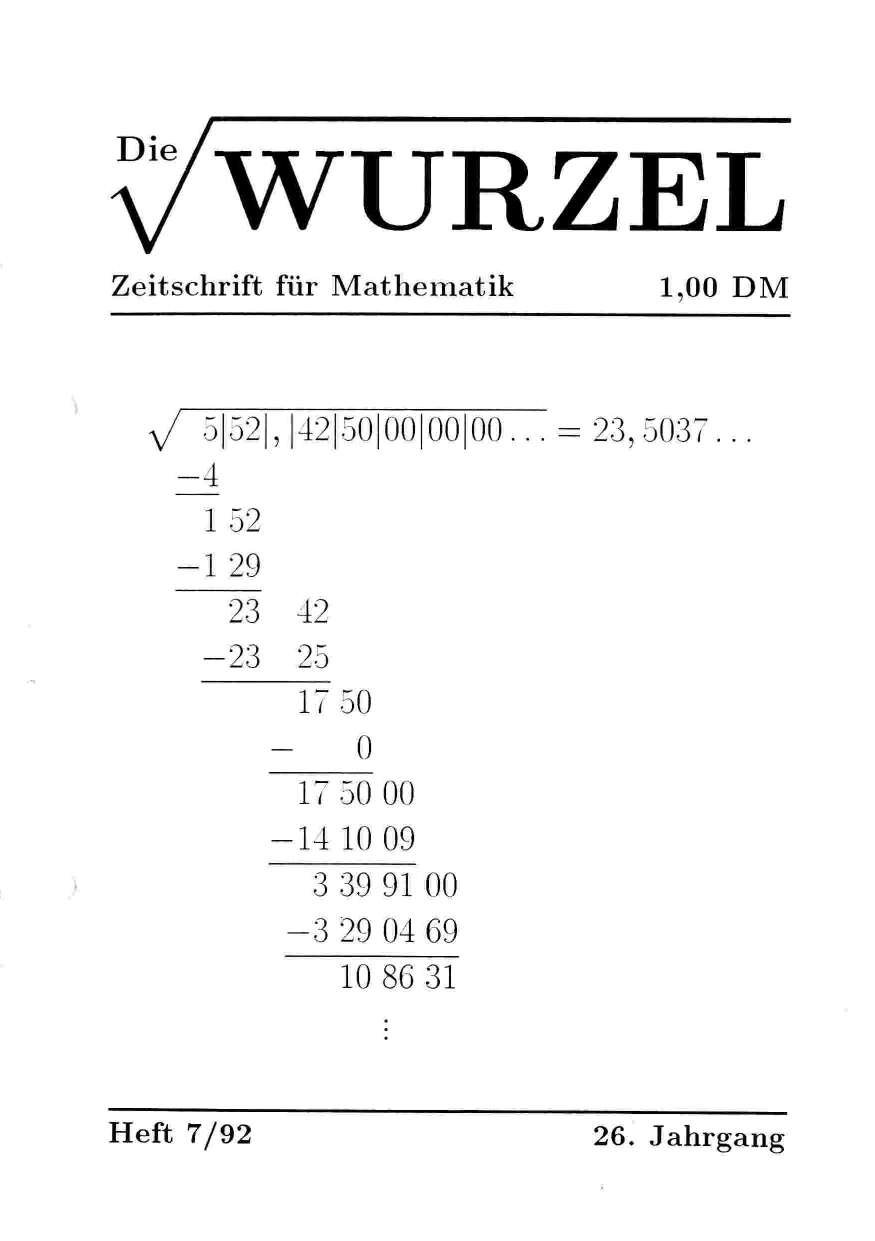 Die Wurzel Juli 1992