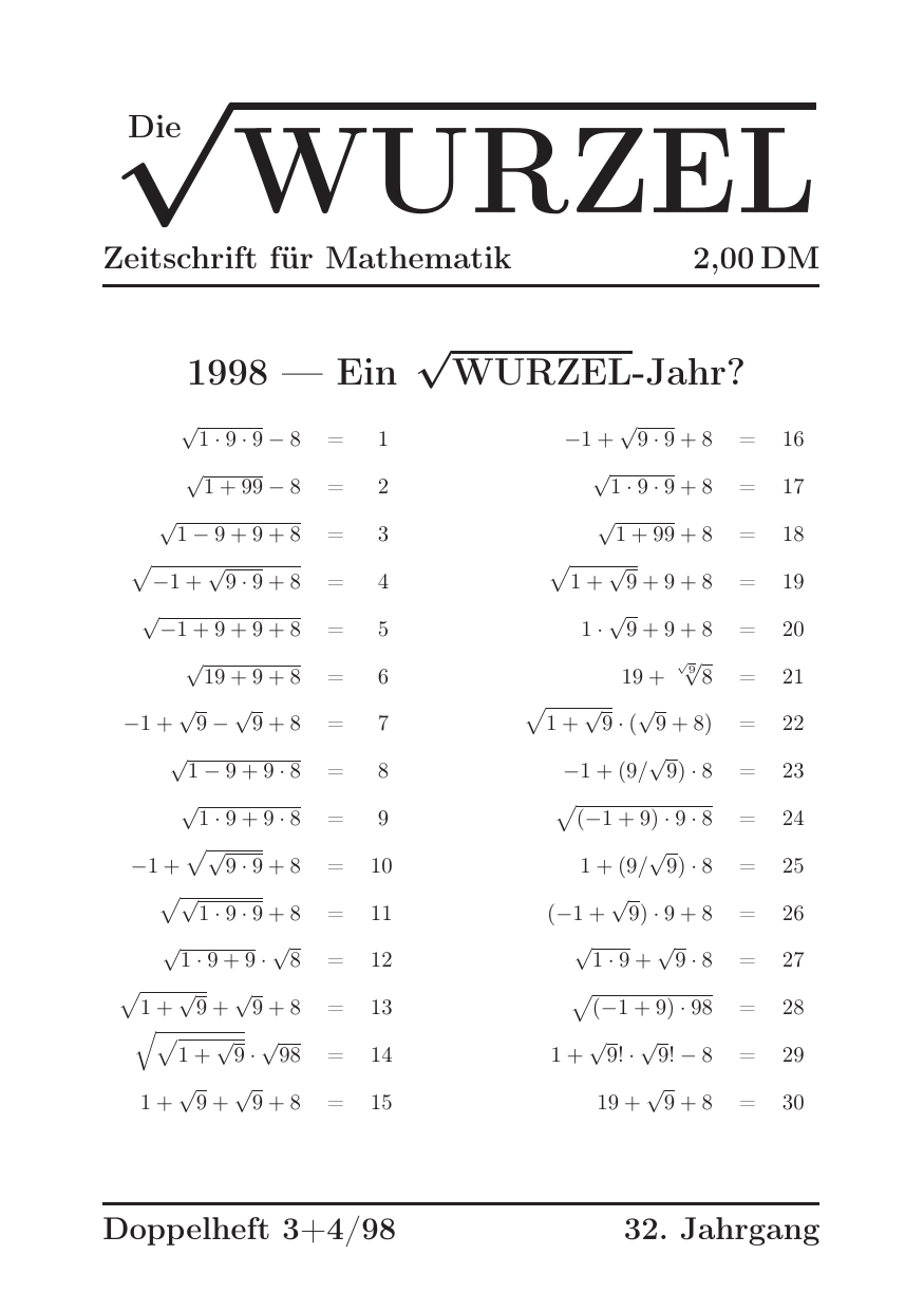 Die Wurzel März/April 1998