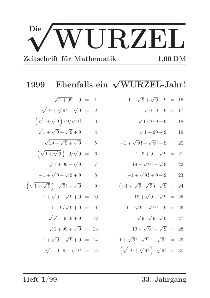 Die Wurzel Januar 1999