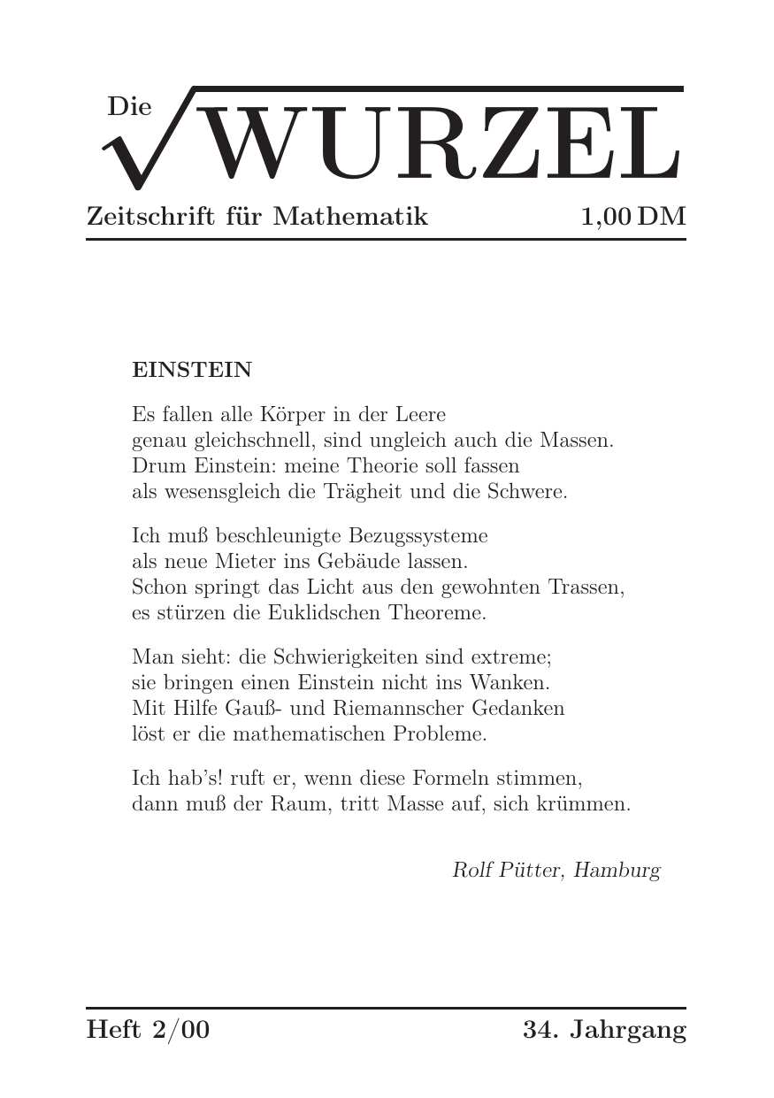 Die Wurzel Februar 2000